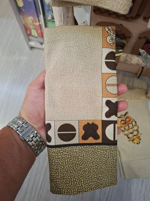 Canovaccio Borbonese Home fantasia geometrica beige e marrone